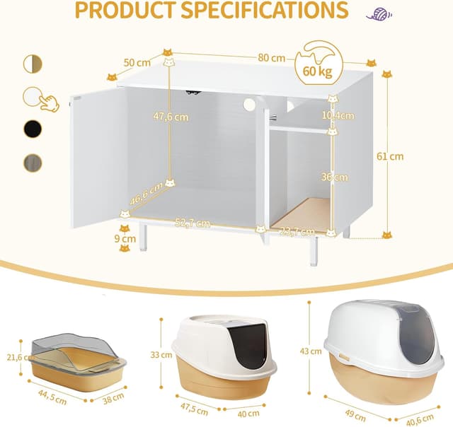 Detalle de Katzenschrank 80 x 50 x 61 cm CB01513W