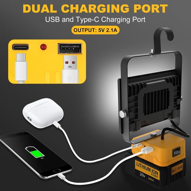 Detalle de T-SUN cordless LED work light 60W