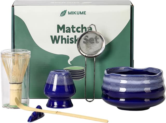 Detalle de MIKUME Matcha Set (6-Piece) with Ceramic Bowl, Bamboo Chasen & Chashaku
