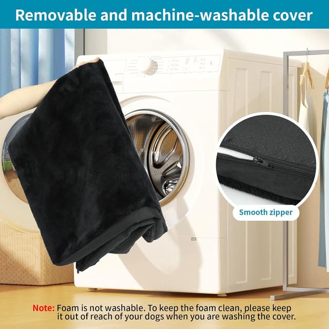 Detalle de Nepfaivy Dog Bed Extra Large (120×75×7.5cm) Waterproof Orthopedic Mattress with Removable Washable Plush Covers