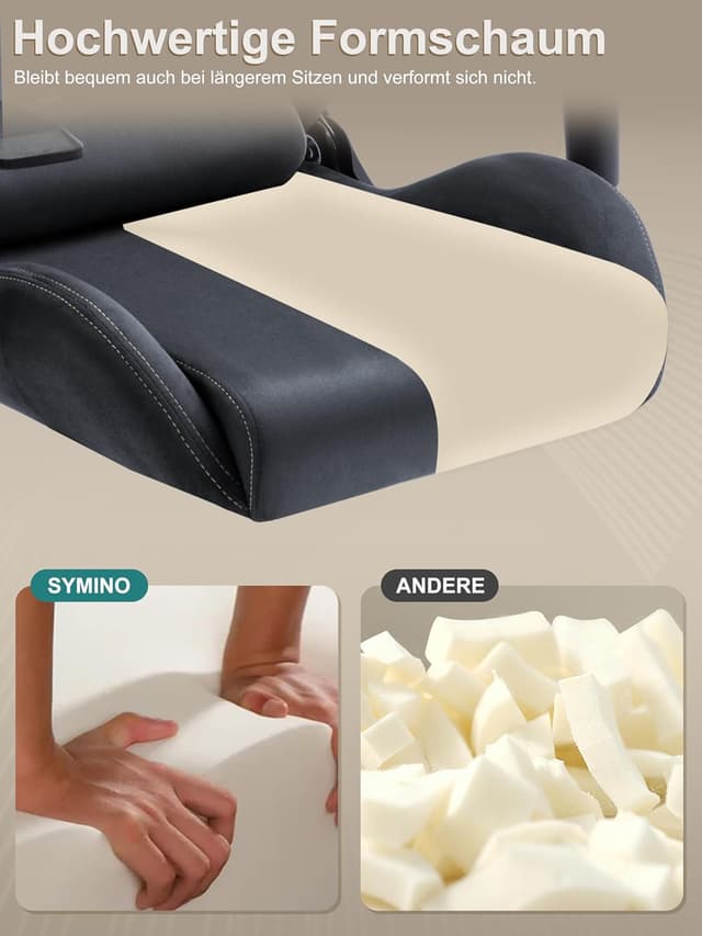 Detalle 2 de Symino Gaming Stuhl ergonomischer PC-Stuhl mit Fußstütze