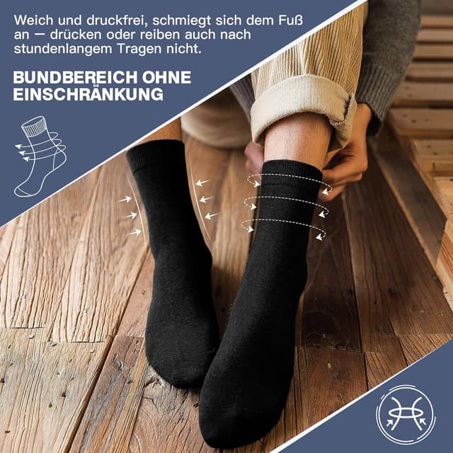 Thumbnail 5 de QINCAO 10 Paar Socken Schwarz