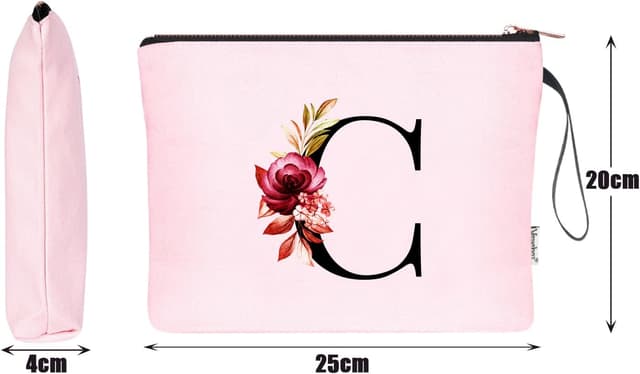 Detalle 2 de Vavabox A-Z Personalised Initial Makeup Bag (C) in Pink