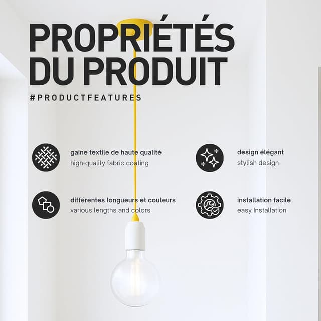 Thumbnail 4 de smartect Cable Électrique Textile Noir 5 m 3 conducteurs