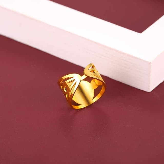 Thumbnail 4 de FaithHeart Anello Aperto in Acciaio Inox Tema cattolico