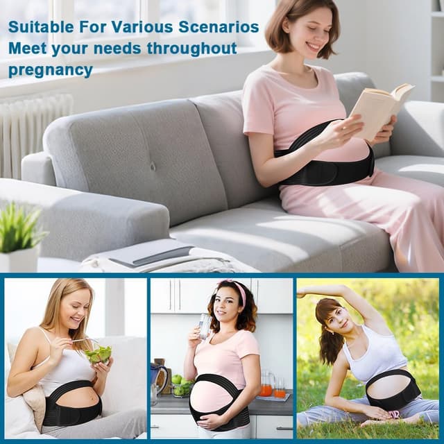 Thumbnail 6 de AUYAO Pregnancy Belly Band Maternity Belt – Adjustable 2-in-1 elastic support for lower back, abdomen and pelvic relief