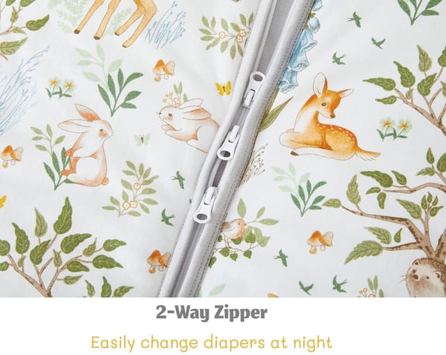 Detalle de Chilsuessy 2er Pack Baby-Schlafsack mit Füßen 2.5 Tog (90 cm) – Winter-Set mit Wald & Bären