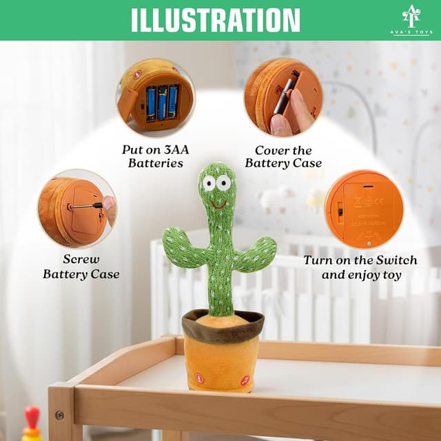 Thumbnail 4 de Ava's Toys Talking Dancing Cactus toy for toddlers