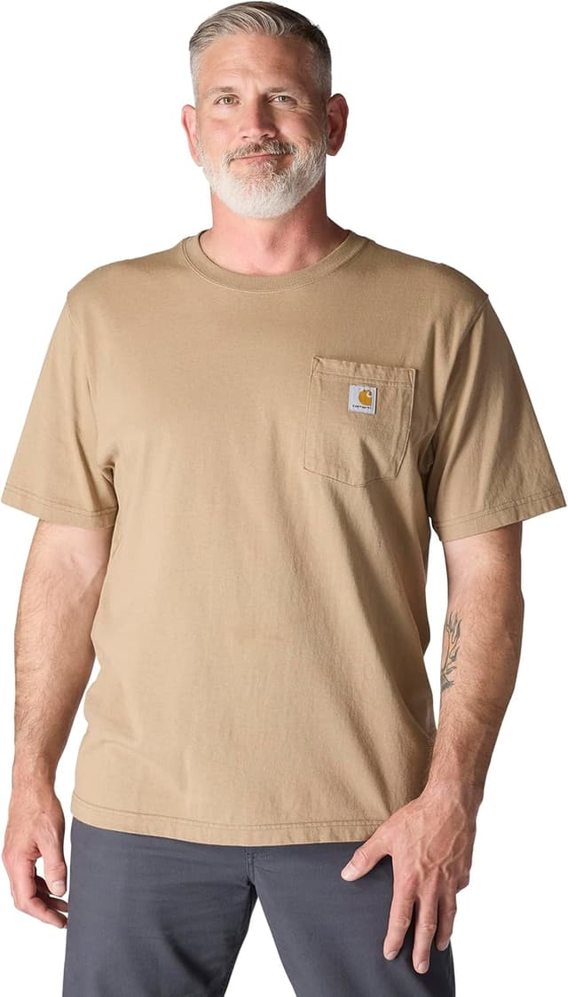 Detalle de Carhartt K87 Camiseta Work Utility de manga corta Relaxed Fit (negra) para hombre