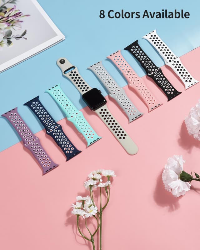 Detalle 2 de OTraki 8-Pack Silicone Sport Straps for Apple Watch (38mm/40mm/41mm)