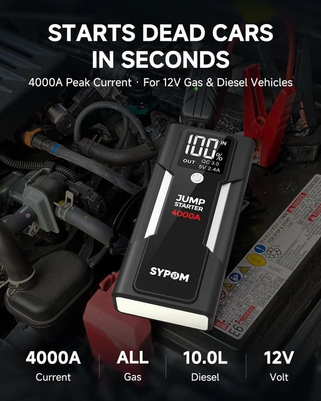 Detalle 2 de SYPOM Jump Starter 4000A Peak