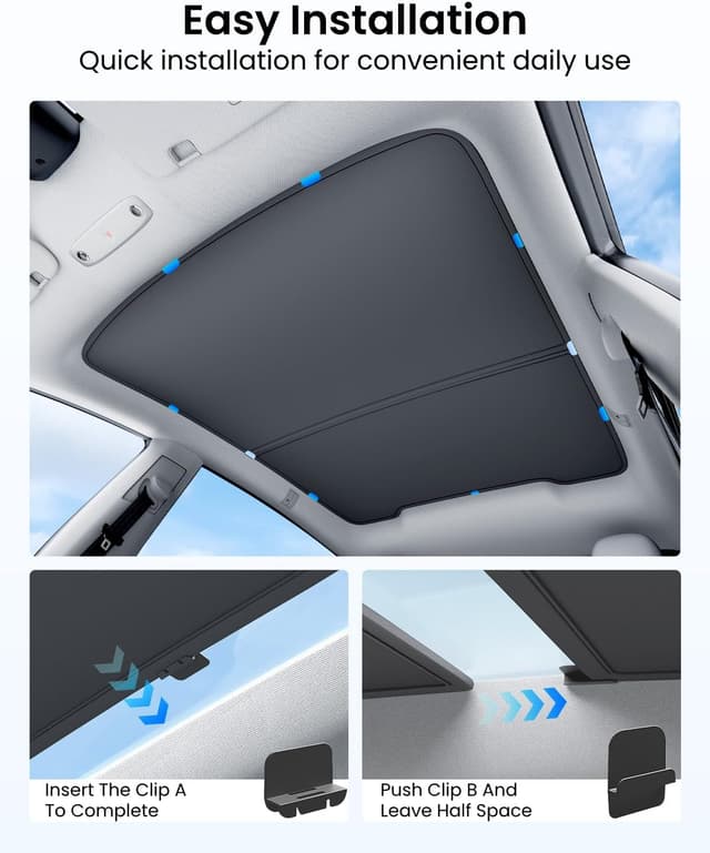Thumbnail 5 de REEVAA 2025 Tesla Model Y Sunshade Roof 2PCS