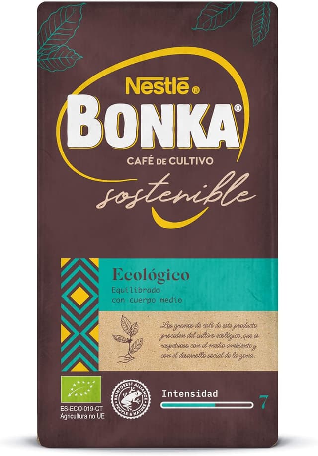 Detalle de Bonka Café Molido Ecológico 250 g | Pack de 8