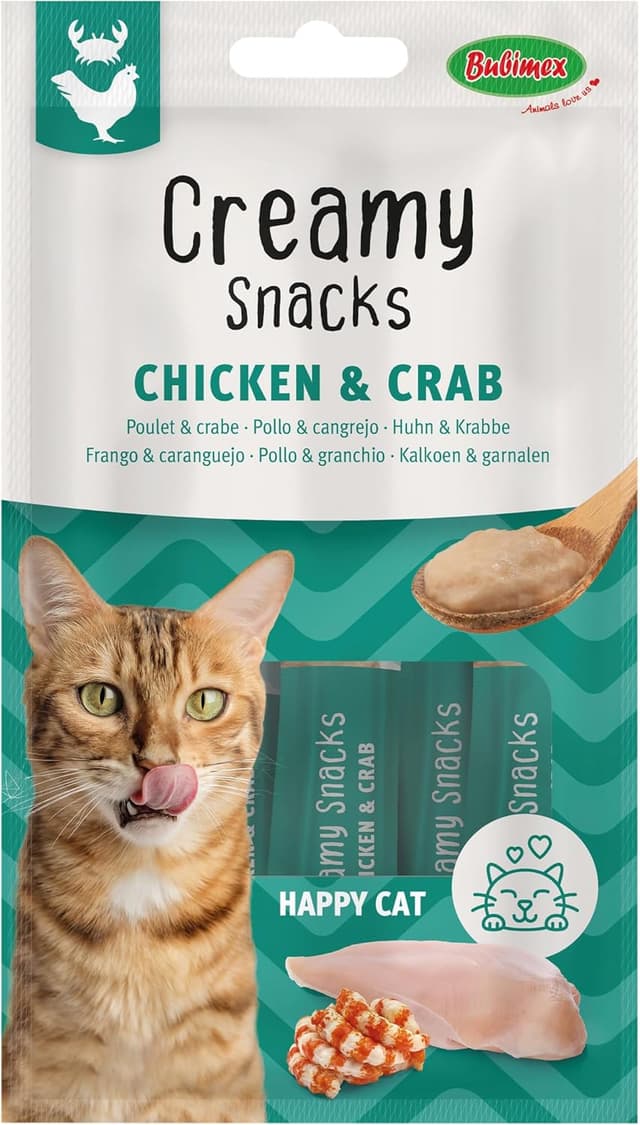 Detalle de Bubimex Creamy Snacks Thunfisch – Leckcreme für Katzen, 4 x 15 g (cremige Textur, hydrierend)