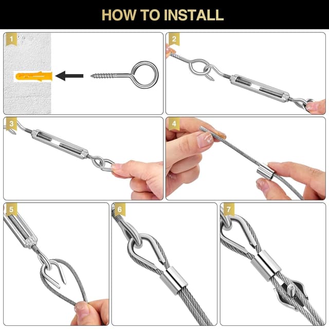 Detalle 2 de DIYLAND wire rope kit 35m stainless cable