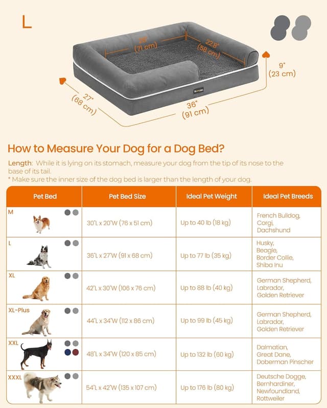 Thumbnail 4 de Feandrea Orthopedic Dog Bed 91 x 68 x 18 cm