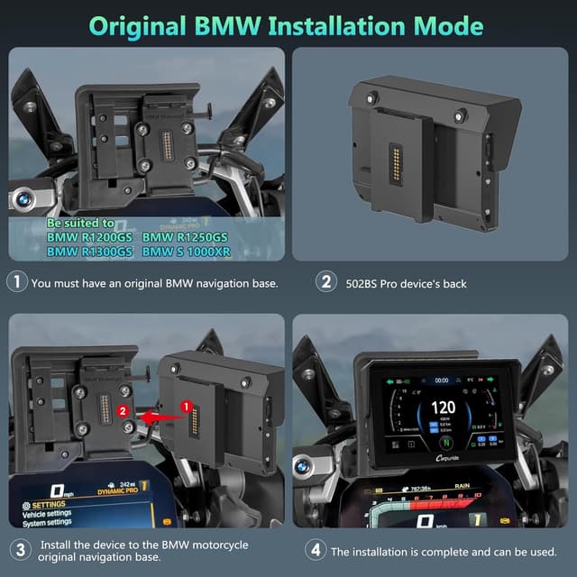 Thumbnail 4 de CARPURIDE W502BS Pro for BMW Motorbike CarPlay & Android Auto
