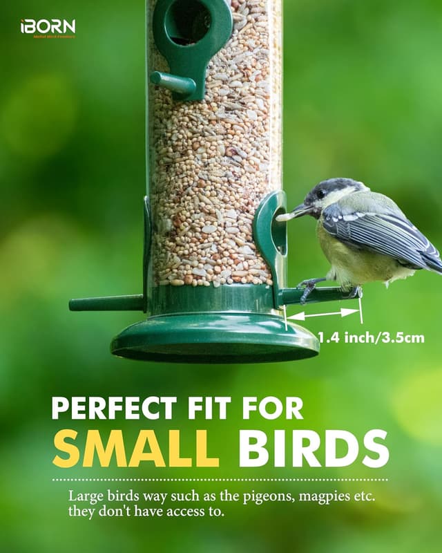 Thumbnail 4 de iBorn 15 Inch 6-Port Metal Bird Feeder