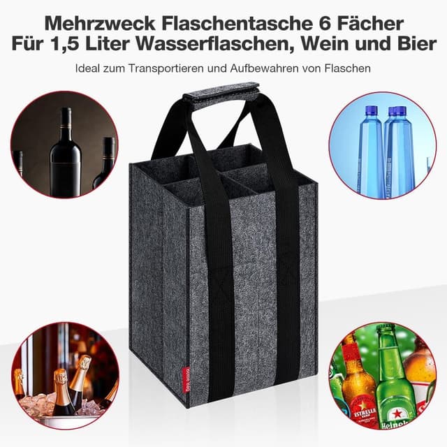 Thumbnail 4 de Eurhomewit Flaschentasche 4 Flaschen