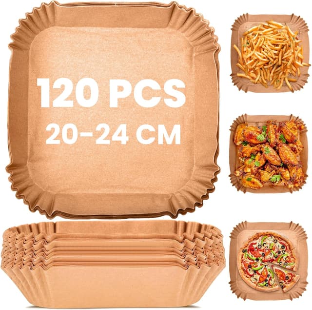 Imagen de KitchenBoss Papel para freidora 120 unidades 20-24 cm en OfertitasTOP