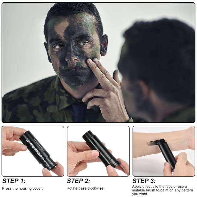 Detalle de Aomig Bodypainting Öl-Cremestift in Schwarz – ölbasierte Schminkfarbe für Gesicht & Körper