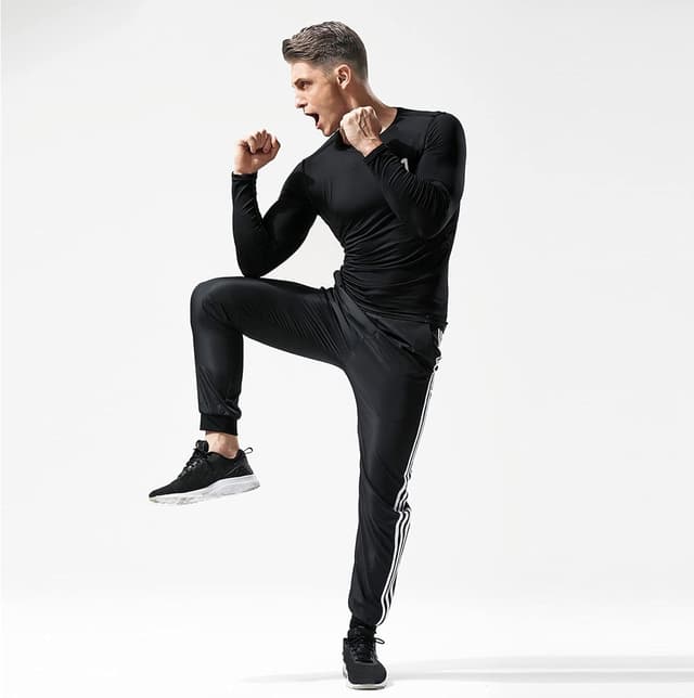 Detalle 1 de MEETYOO Kompressionsshirt Herren Funktionsshirt Langarm