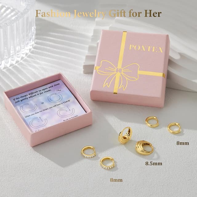 Thumbnail 5 de Poxtex Huggie Hoop Earrings 8mm