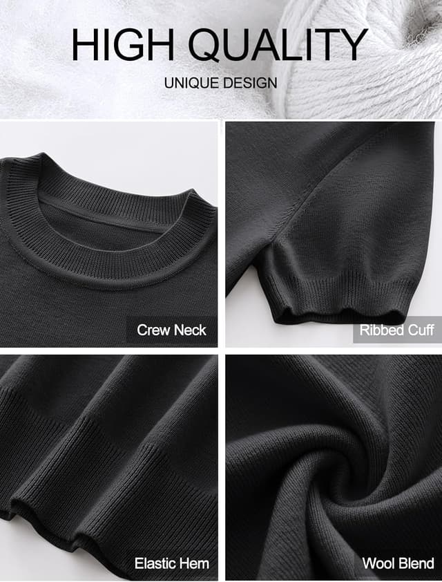 Detalle 2 de ANRABESS Wool Blend Crew Neck Sweater