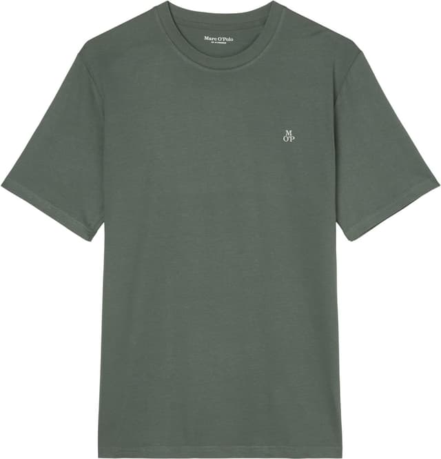 Detalle de Marc O’Polo Denim Herren T‑Shirt aus Bio-Baumwolle mit Rundhalsausschnitt