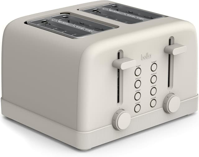 Detalle de Bella 4-Slice Toaster with 6 Shade Control, Reheat & Cancel Buttons (900-Watt) — Oatmilk