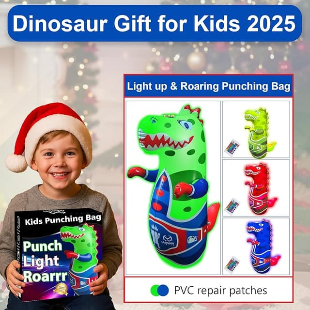 Thumbnail 1 de Marwan Sports Punch Light & Roar Dinosaur Bop Bag 47"