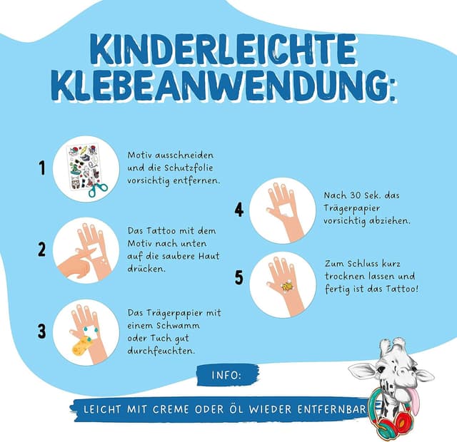 Detalle de Papierdrachen 100 Papierdrachen Hautfreundliche Kindertattoos zum Aufkleben (vegan, geprüft) – 6 Bögen