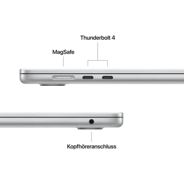 Detalle de Apple MacBook Air 15" (2026) M5 mit 24 GB RAM und 1 TB SSD, Silber – QWERTZ