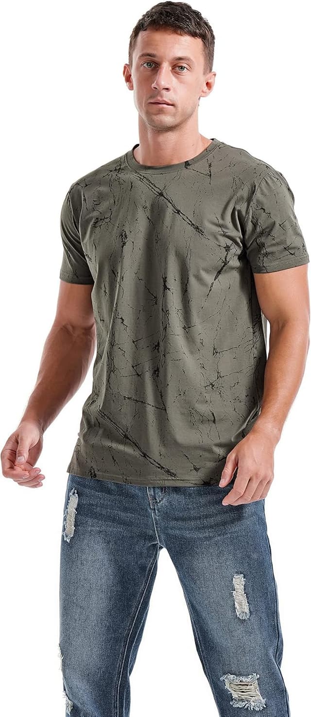 Detalle de RONOMO Herren T-Shirt (95% Baumwolle, 5% Spandex) mit hautfreundlicher Mikroelastik