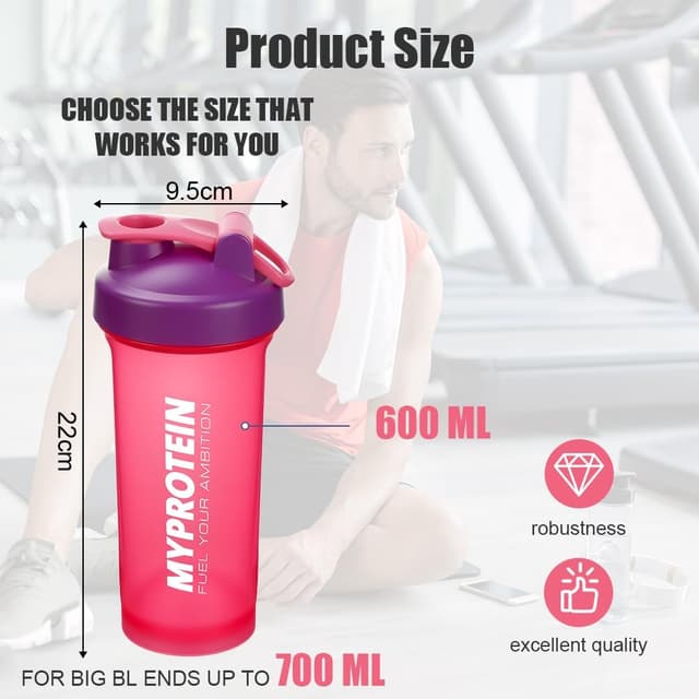 Detalle de Alaoo Protein Shaker Bottle 700ml
