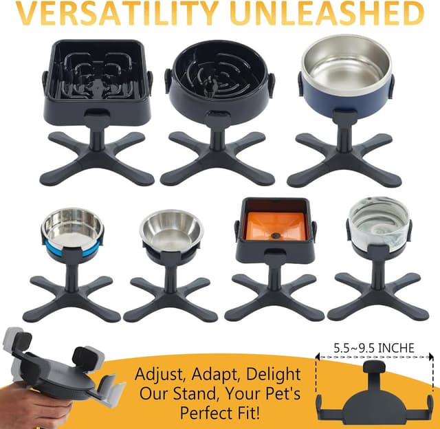 Thumbnail 5 de DOUDING Raised Dog Bowl stand, adjustable heights