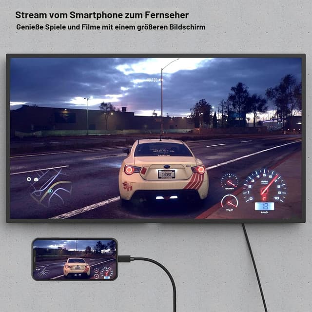 Detalle de BENFEI USB-C auf HDMI Kabel (4K, 1,8 m) – kompatibel mit Thunderbolt 3/4 für iPhone 15 Pro/Max, MacBook & iPad Pro