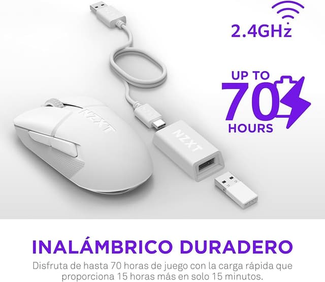 Thumbnail 4 de NZXT Lift Elite Ratón Gaming Inalámbrico 26K DPI Blanco