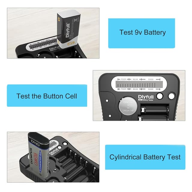 Detalle 2 de Dlyfull Battery Tester LCD for AA AAA 1.5V