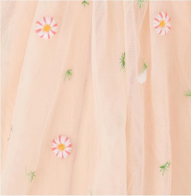 Detalle de Bezioner Girls’ Embroidered Tulle Skirt (4 Layers, Floral) with Lining