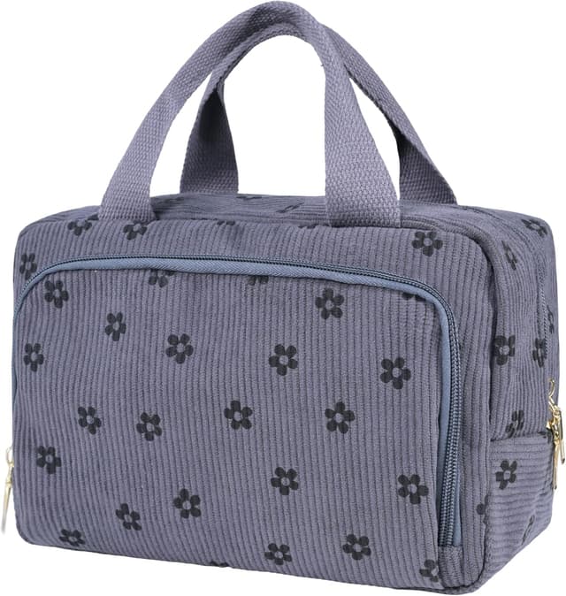 Detalle de Funtlend Kulturtasche Damen aus Cord mit Aufhängung – mittelgroße Kulturbeutel für Reise & Alltag