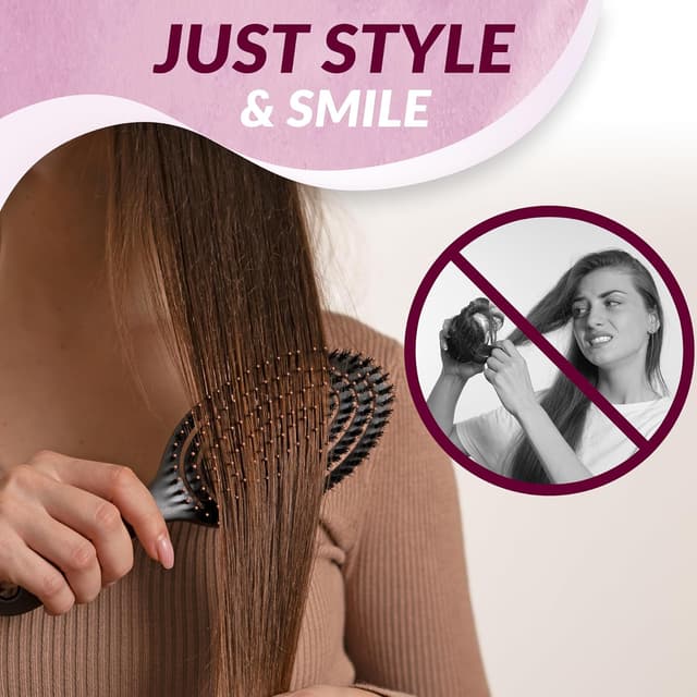 Detalle 2 de marQus Bio Haarbürste mit Wildschweinborsten (Detangler, Doppelspiralfeder) – nass & trocken