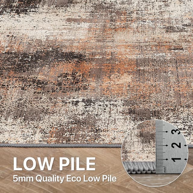 Thumbnail 2 de BEIMO waschbarer Kurzflor-Teppich im abstrakten Design, rutschfest, 120 x 170 cm (Rotbraun)