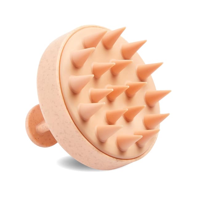 Detalle de MIBELLA BEAUTY & CO Kopfhaut-Massagebürste aus Weizenstroh – sanfte Scalp Massage gegen Schuppen