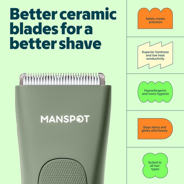Thumbnail 6 de MANSPOT Body Trimmer Men – Electric manscape shaver with hypoallergenic ceramic blade (IPX7)
