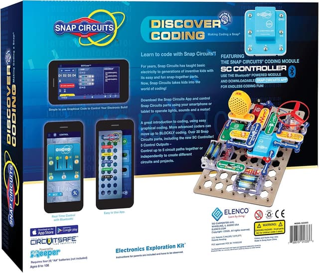 Detalle de Snap Circuits Elenco Discover Coding Toy (Bluetooth module + Snap Circuits app) for ages 8 and up