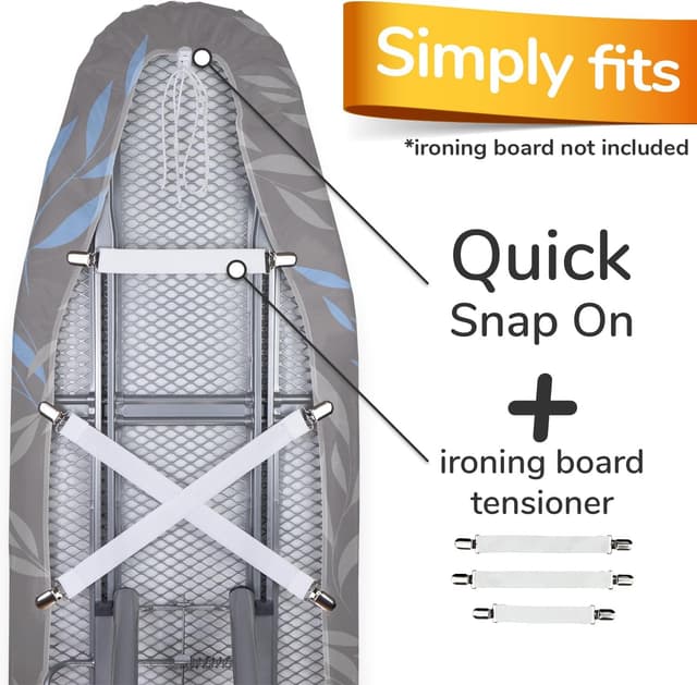 Detalle 2 de Super Soft 5 Layer Turbo Ironing Board Cover (XL, 125 x 45 cm) – 100% Cotton Top, High-Speed Steam Reflection