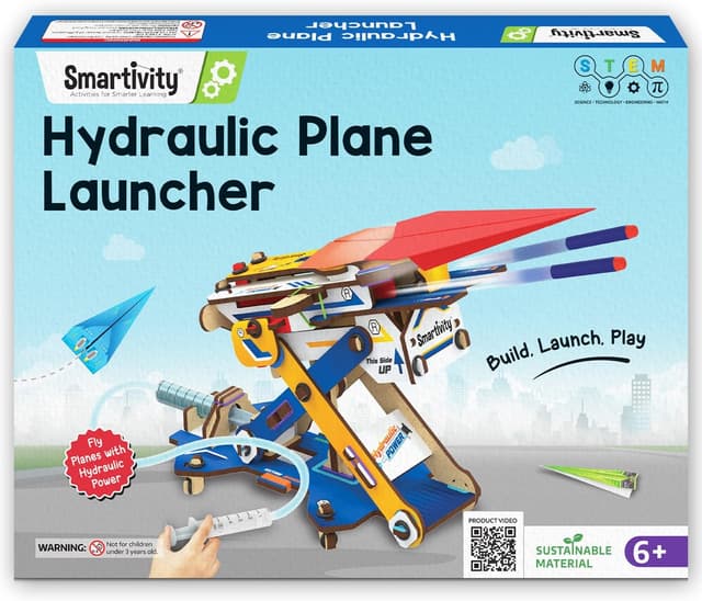 Detalle de Smartivity DIY 2in1 Hydraulic Paper Airplanes & Darts Launcher STEM Toy