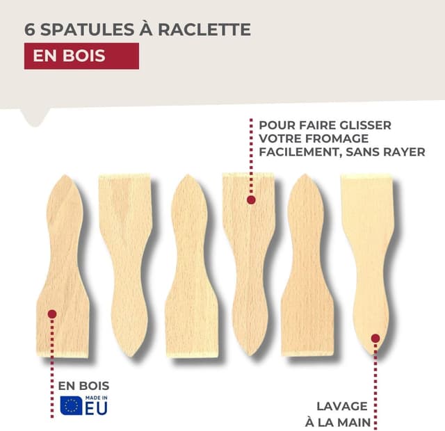 Thumbnail 5 de Fackelmann spatules raclette bois 12,8x3,7 cm