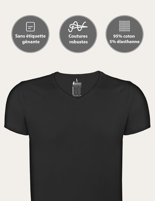 Detalle de ALPIDEX lot de 4 t-shirts homme débardeur à encolure en V (manches courtes) pour sous-vêtements